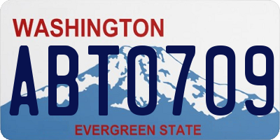 WA license plate ABT0709