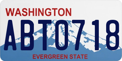 WA license plate ABT0718