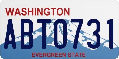 WA license plate ABT0731