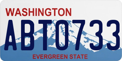 WA license plate ABT0733
