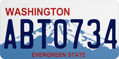 WA license plate ABT0734