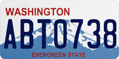 WA license plate ABT0738