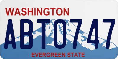 WA license plate ABT0747