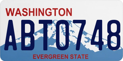 WA license plate ABT0748