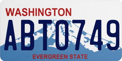 WA license plate ABT0749