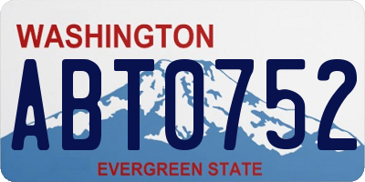WA license plate ABT0752