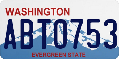 WA license plate ABT0753