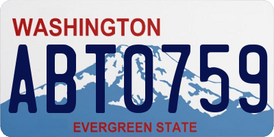WA license plate ABT0759