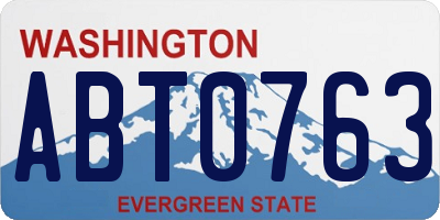 WA license plate ABT0763