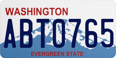 WA license plate ABT0765