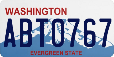 WA license plate ABT0767