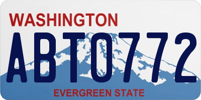 WA license plate ABT0772