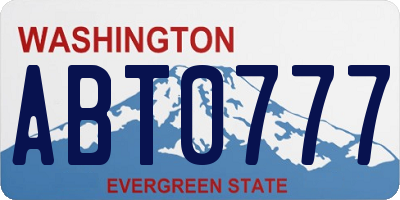 WA license plate ABT0777