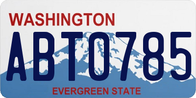 WA license plate ABT0785