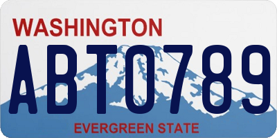 WA license plate ABT0789