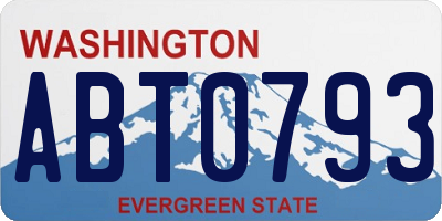WA license plate ABT0793