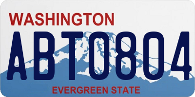 WA license plate ABT0804