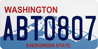 WA license plate ABT0807