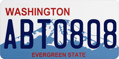 WA license plate ABT0808