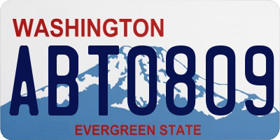 WA license plate ABT0809