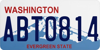 WA license plate ABT0814