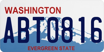 WA license plate ABT0816