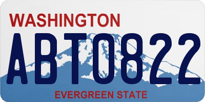 WA license plate ABT0822
