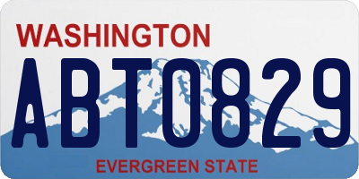 WA license plate ABT0829