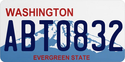 WA license plate ABT0832