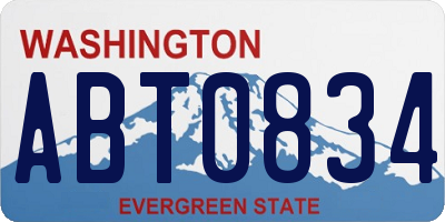 WA license plate ABT0834