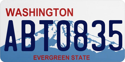 WA license plate ABT0835