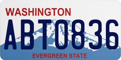WA license plate ABT0836
