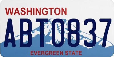WA license plate ABT0837