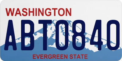 WA license plate ABT0840