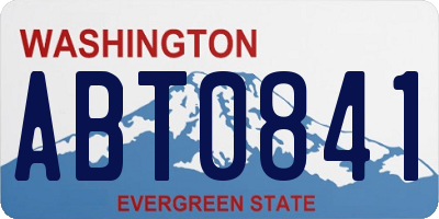 WA license plate ABT0841