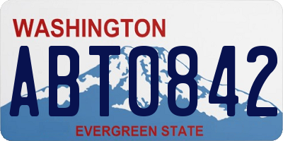 WA license plate ABT0842