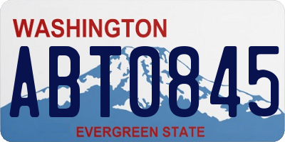WA license plate ABT0845
