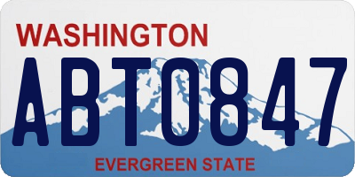 WA license plate ABT0847