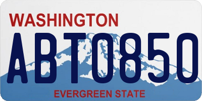 WA license plate ABT0850