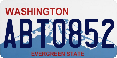 WA license plate ABT0852
