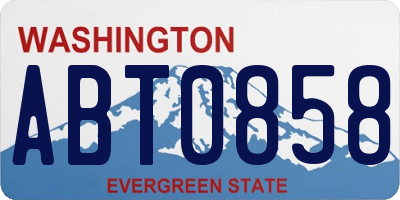 WA license plate ABT0858