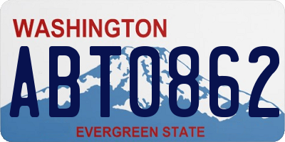 WA license plate ABT0862