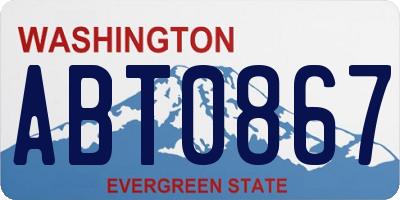 WA license plate ABT0867