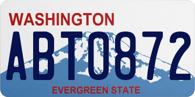 WA license plate ABT0872
