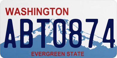 WA license plate ABT0874