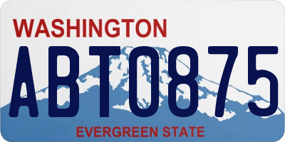 WA license plate ABT0875