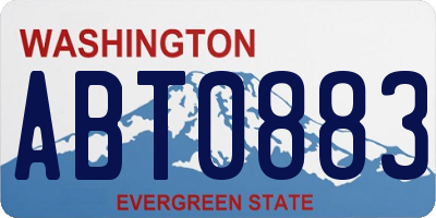 WA license plate ABT0883