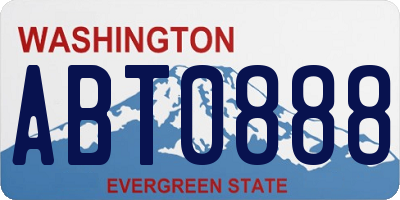 WA license plate ABT0888