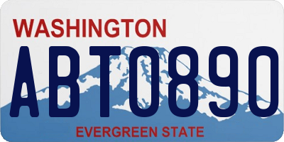 WA license plate ABT0890