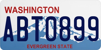 WA license plate ABT0899